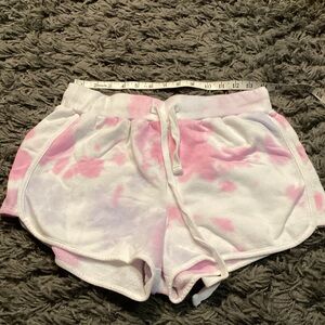 Alya Pink and White Tie-Dye Athletic Shorts